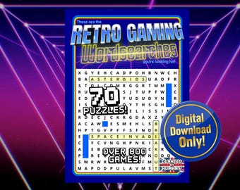 Word Search Puzzles | Retro Videogames of the 80s, 90s and 2000s! 70 Word Searches and 70 fun facts!