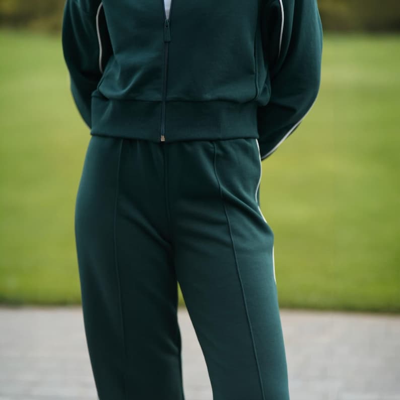 Women Active Suit - Zip Hoodie and High-Waist Sweatpants | Comfy Palazzo Pants Two-Piece Set | Warm Sport Loungewear | Daily Tracksuit