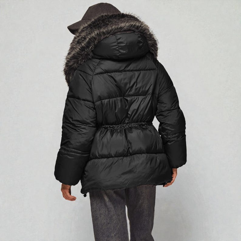 This premium winter collection features water-repellent polyester coats designed for extreme cold. Models include a quilted maxi jacket rated for -15°C with silicone 200 and bio-down puffers handling temperatures down to -20°C. Features include non-removable hoods, detachable fur, and adjustable drawstrings for a custom silhouette. Functional pockets and zip-and-button closures ensure a cozy winter outlook. Stay warm! ❄️🧥