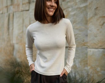 Basic Warm Langarm Top für Frauen | Gefüttertes Lagen-Shirt für Frauen
