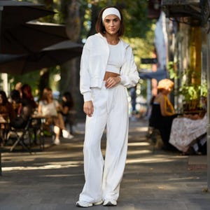 Warm Cotton Hoodie and Palazzo pants | Active Comfort Sport Set Oversized Urban Tracksuit Women&#39;s Loungewear Set | Casual Streetwear Costume