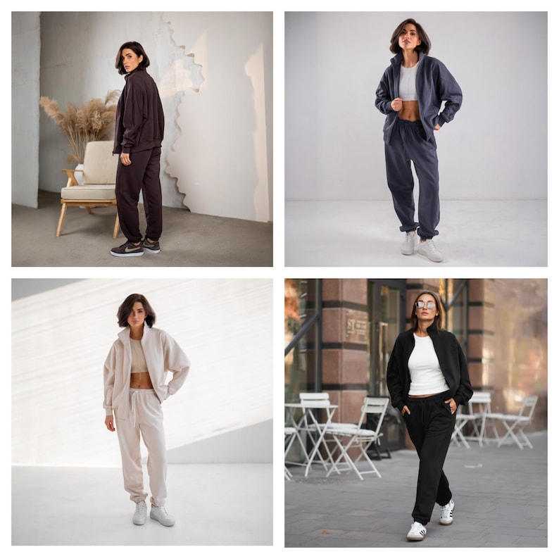 ✨Fabric - Peyne (3-thread loop)
90% Cotton, 10% Polyester
Does not pill, does not fade

📏Sizes: S, M, L, XL (please refer to the last photo for detailed measurements)

Set includes: Hoodie and Joggers

Step into ultimate comfort and style with this versatile women's tracksuit. This isn't just a set for lounging; it's a chic streetwear women set that's perfect for your everyday adventures.