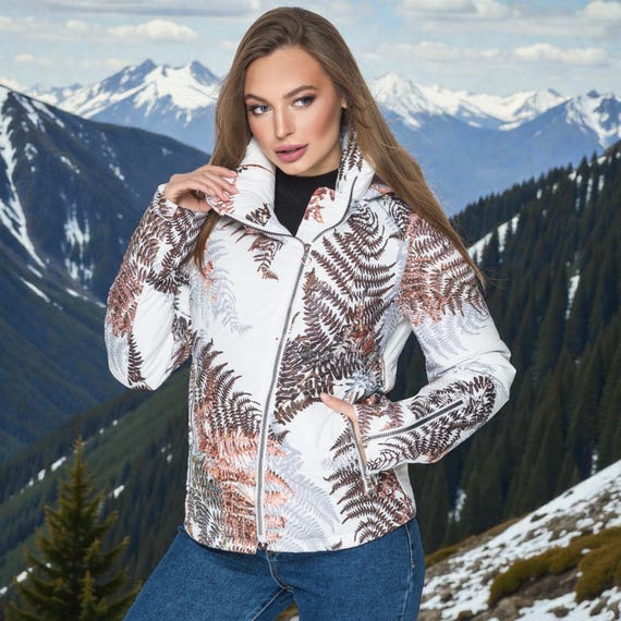 Women's Demi-season Full Zip Down Jacket, Hooded Bio Jacket for Women, Sping Coat
