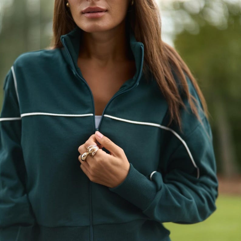 Women Active Suit - Zip Hoodie and High-Waist Sweatpants | Comfy Palazzo Pants Two-Piece Set | Warm Sport Loungewear | Daily Tracksuit
