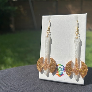 Battle Axe Dangle Earrings Axe Earrings Medieval Earrings Renfair Earrings Colorful Earrings Festival Earrings