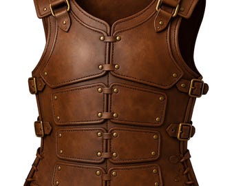 Coraza medieval de cuero auténtico hecha a mano: disfraz para feria renacentista, cosplay y LARP