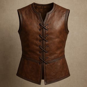 Handmade Genuine Leather Jerkin | Medieval Renaissance Vest | Sleeveless Real Leather Armor Top | Historical Reenactment & Cosplay Costume