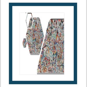 Monopoly Abstract Art Print in Gallery Frame: Blue Tones Wall Art
