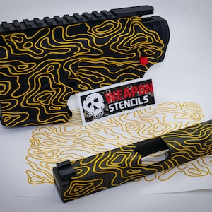 Topo Camo Adhesive Stencil - Heat-Resistant Vinyl for Cerakote, Duracoat, Krylon, etc