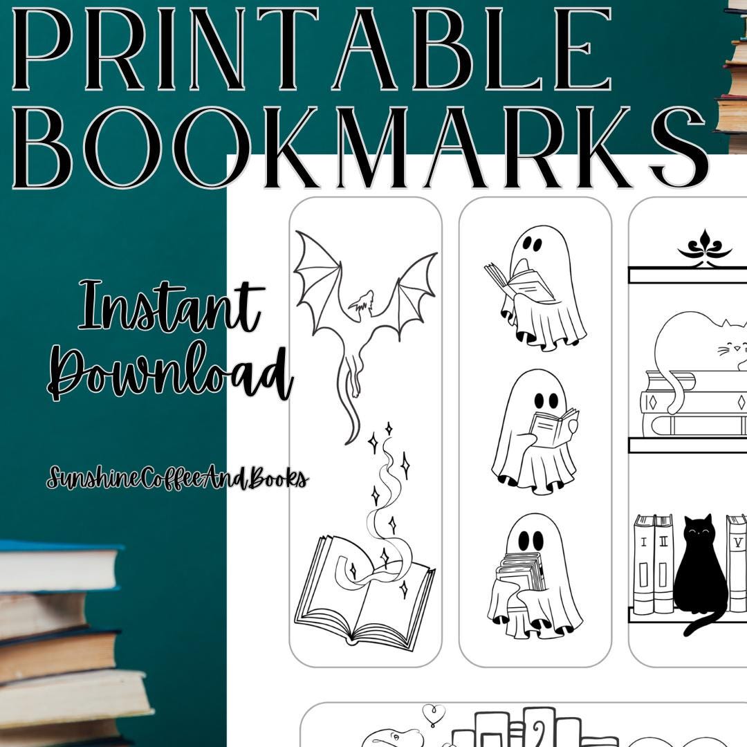 Printable Bookmarks | Color Your Own Bookmark | Cozy Reading Designs ...