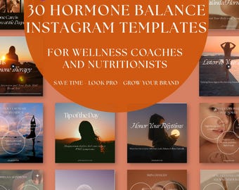 Hormone Balance Instagram Templates: Wellness Social Media Kit (Canva Editable)