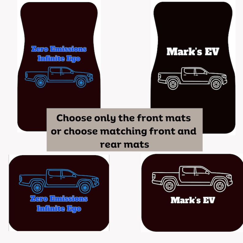 Personalized EV Truck Floor Mats: 'silence is the New Horsepower' - Etsy