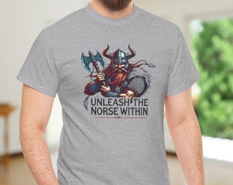 Viking Warrior Shirt, Norse Mythology Tee, Unleash the Norse Within T-Shirt, Gift For Men