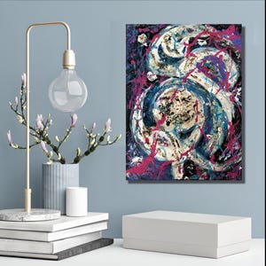 30 x 40 cm Original Art Abstract Acrylic Painting Mixed Media on Canvas Hand Painted Unique