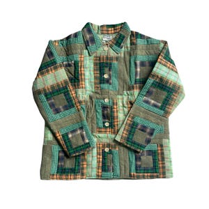 Green Log Cabin Quilted Cotton Jacket | Reversible, Regular Fit, Soft Cotton Filled, Partywear