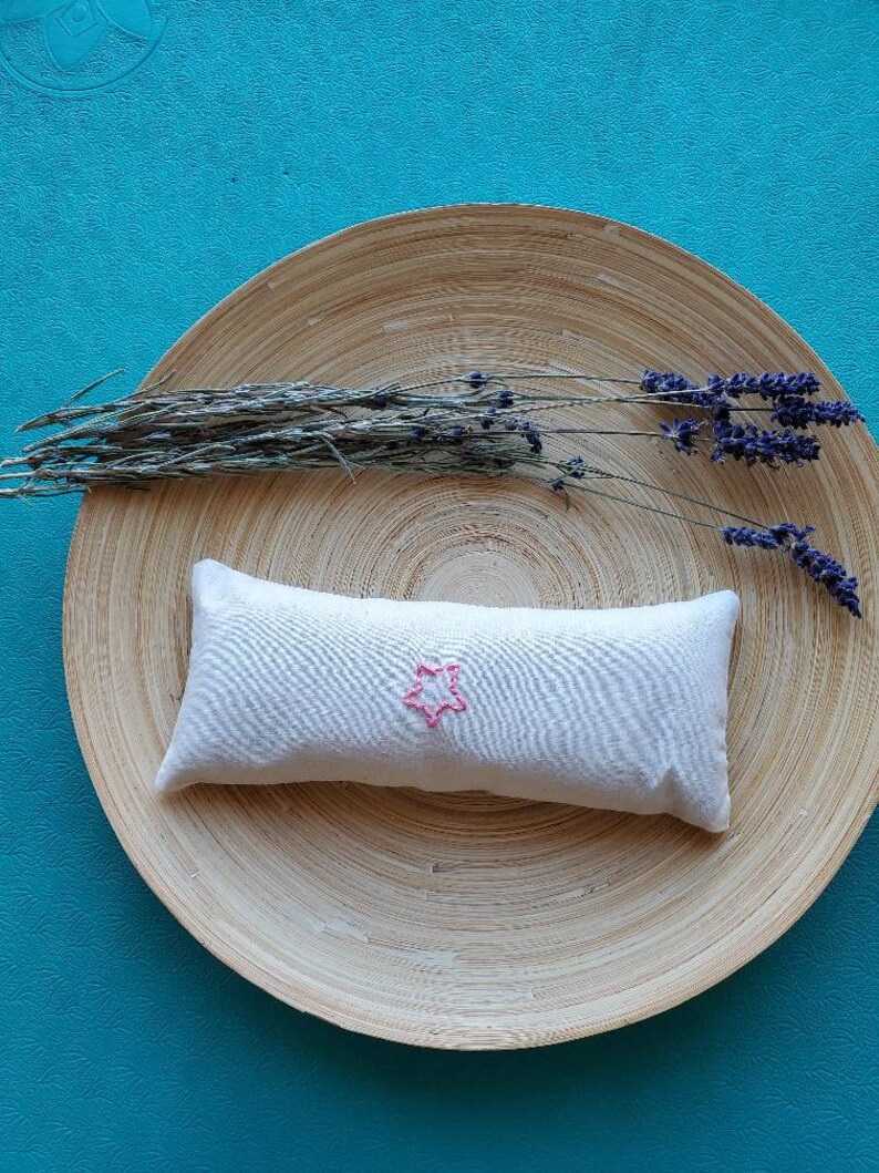 Organic Cotton Eye Pillow Hand Embroidered Lavender Etsy