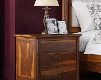 Abilene Solid Wood Three-Drawer Large Nightstand