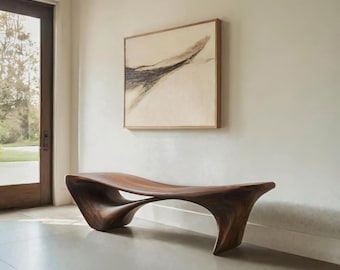 Modern Sculptural Bench For Entryway Or Living Room