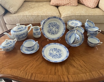 Seltmann Weiden Porslin Blå Vintage Te-/Lunchservis för 9 personer. Fantastiskt!!!!