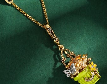 Juicy Couture Vintage Dangle Butterfly Flower Basket Charm