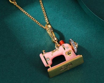 Juicy Couture Sewing Machine Pendant Necklace – Cute & Unique Designer Charm Jewelry for Women