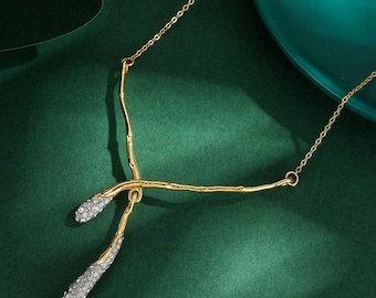 Alexis Bittar Solanales Crystal Skinny Collar necklace featuring 14k gold-plated brass and glass crystals.