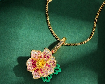 Juicy Couture Flower Charm with Green Leaf Detailing