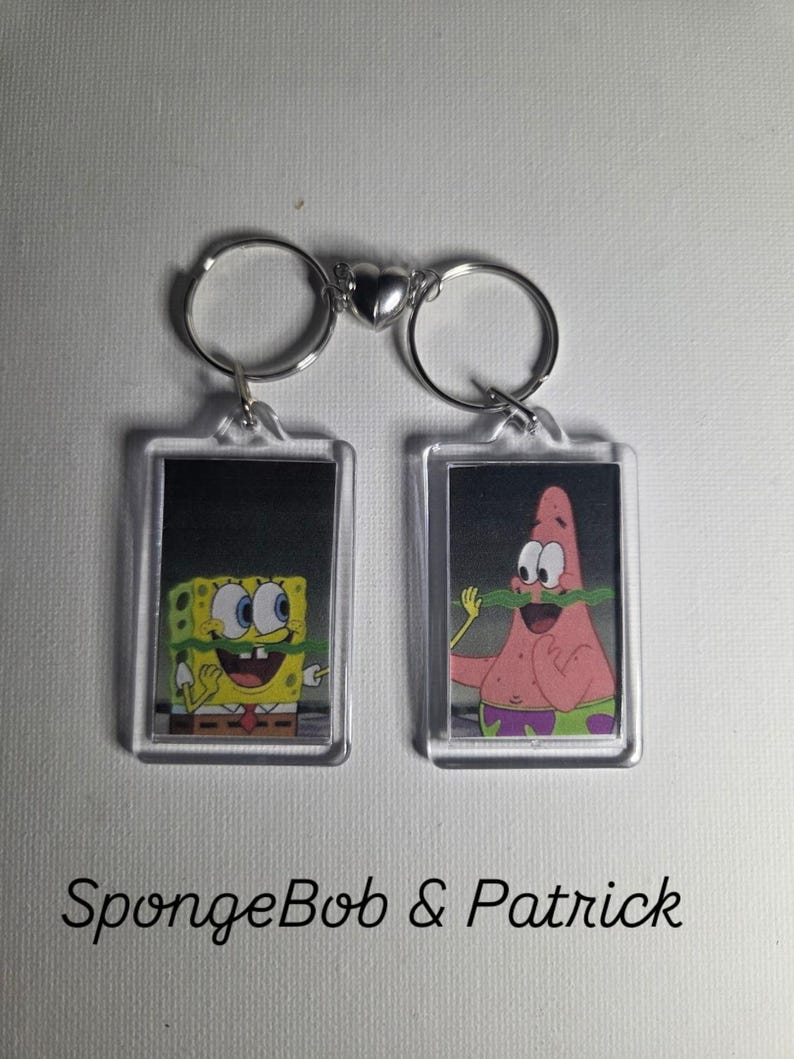 Spongebob and Patrick Keychain Set - Etsy