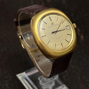 Vintage 1970s Girard-Perregaux 18K Gold Men's Watch – Brushed Champagne Dial, Swiss Made,38mm