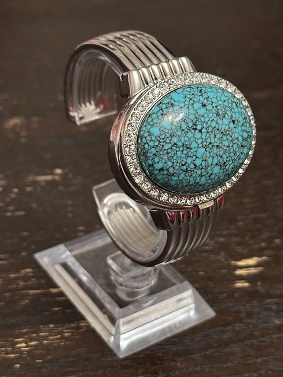 Vintage ABISTE Liebe Turquoise Look Quartz Watch, Wide  display picture 3