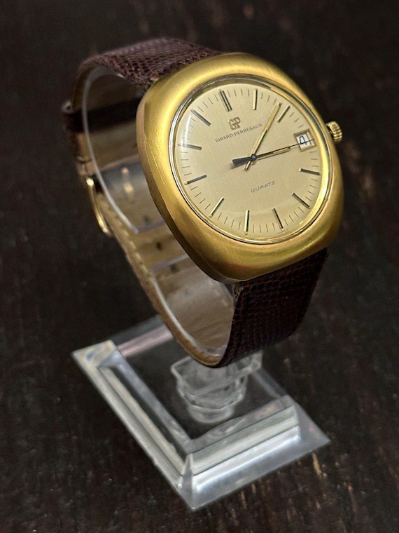 Vintage 1970s Girard-perregaux 18K Gold Men's Watch – Brushed