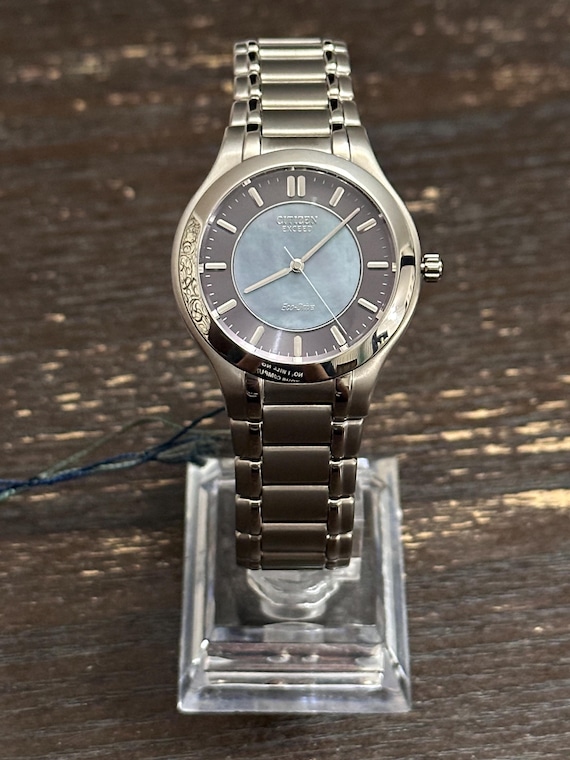 Citizen Exceed Eco-drive Titanium Blue Mother of Pearl Dial A735