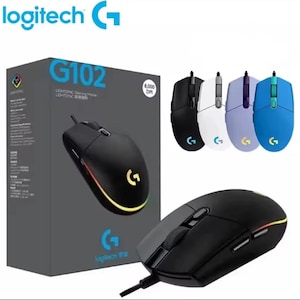 Logitech G102 Mouse USB Wired Gaming Mouse 8000 DPI Rainbow Optical Effect Screen for pc/laptop.