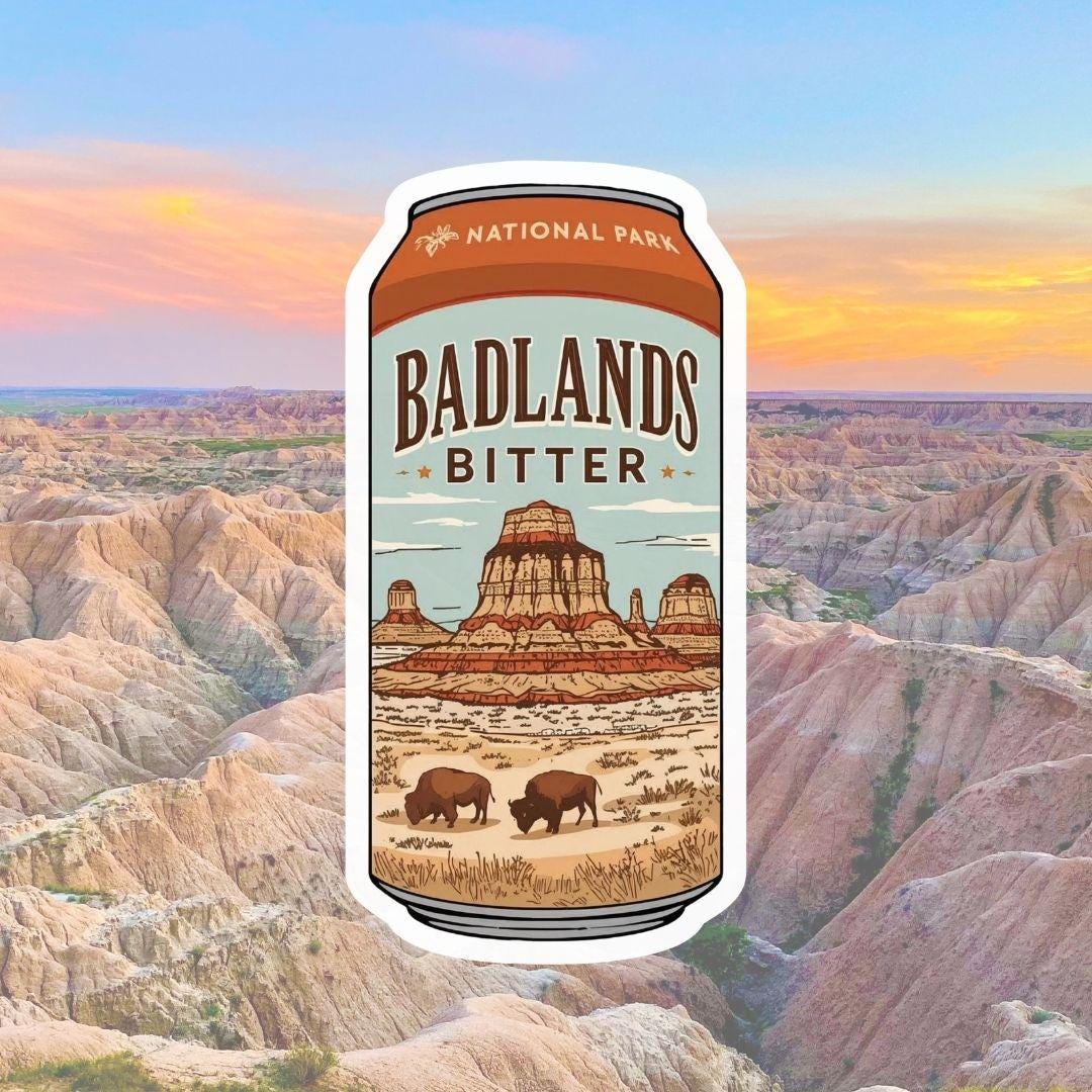 National Park Sticker Badlands Water Bottle Sticker Laptop Decal for ...