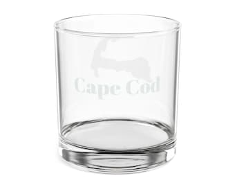 Cape Cod Map Whiskey Glass | Engraved 10.5oz Rocks Glass