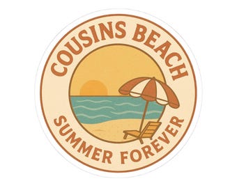 Pegatina circular de Cousins Beach: Un verano eterno en Cousins Beach / Pegatina TSITP / El verano en que me enamoré