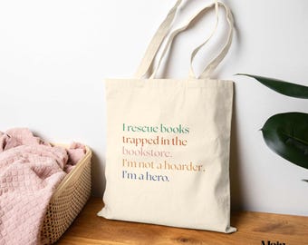 Bolsa de lona "I Rescue Books Trapped In The Bookstore" para lectores, amantes de las bibliotecas y aficionadas al club de lectura.