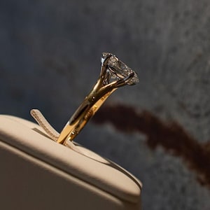 Pierścionek zaręczynowy z soliterem Moissanite: srebro 925, 1 karat