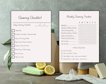 Printable Cleaning Checklist Bundle • Daily & Weekly Home Reset (PDF Download)