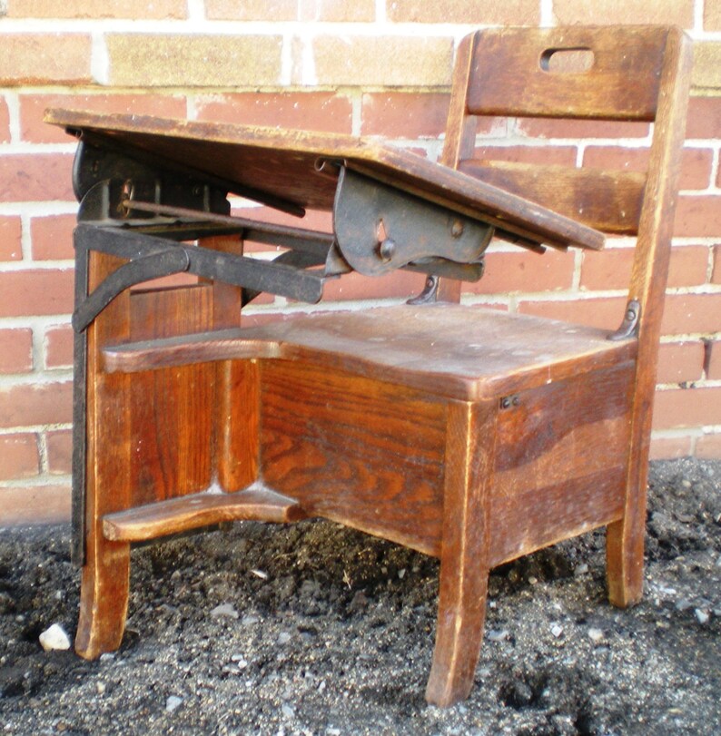 ANtique Child's school desk vintage childrens kids Etsy