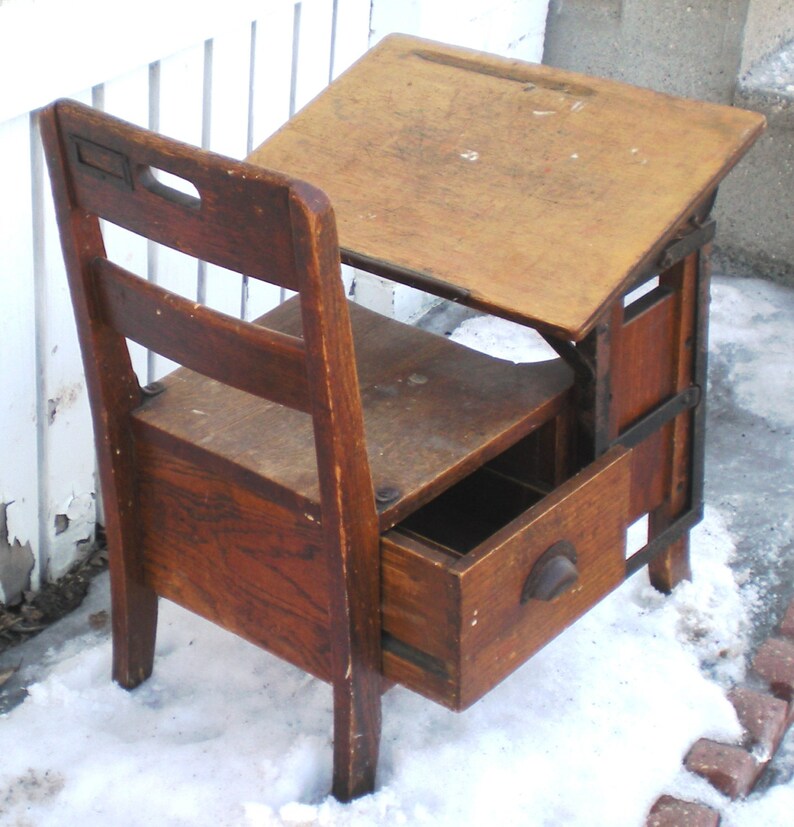 ANtique Child's school desk vintage childrens kids Etsy