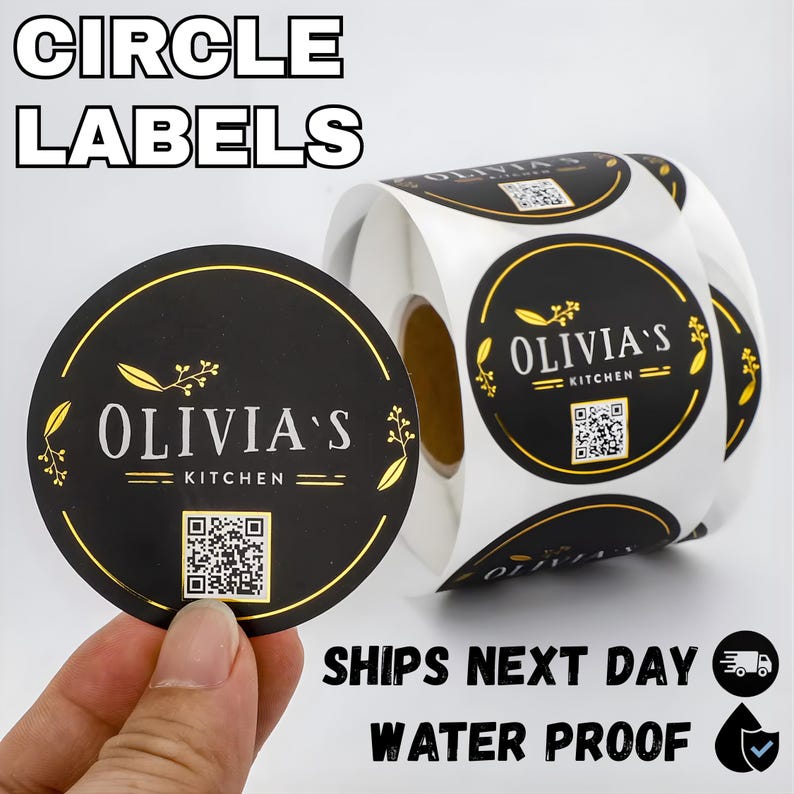 Custom Round Stickers | Personalized Logo Labels | Waterproof Business ...