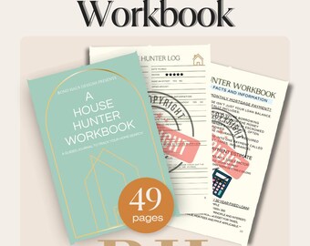 House Hunters Workbook | Home Buyer Journal | Printable PDF + Canva Template | First Time Home Buyer Gift | House Hunting Tracker