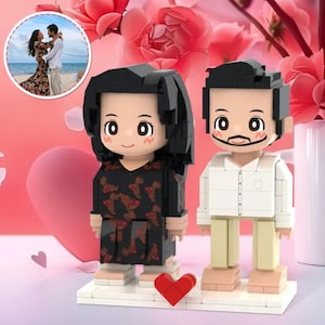 Custom Couple Brick Figures – Personalized Gift for Valentine’s, Birthday, or Anniversary   Mini Figures – Unique Gift for H