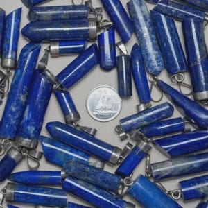 Lapis Lazuli Pendant | Polished Gemstone | Crystal Healing Necklace | 1pc | Medium 9g | 3-5cm | Jewelry Making Supplies