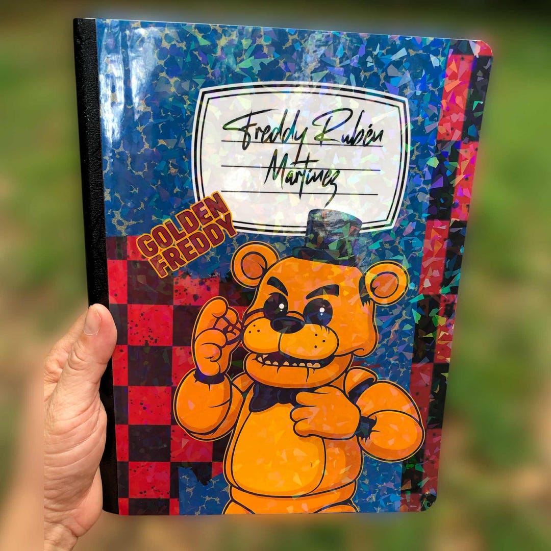 Personalized Golden Freddy Notebook | Holographic Design School ...