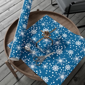 Festive Snowflake Gift Wrap Papers | Christmas, Holiday, Birthdays, Party Supplies, Wrapping Paper