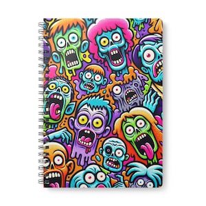 Vibrant Zombie Notebook - Perfect for Creatives, School, Journaling, Halloween, Gift Ideas, A5 Style