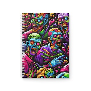 不気味なゾンビスパイラルノート - ハロウィーン、日記、メモ、クリエイティブライティング、ホラーファンへのギフトに最適