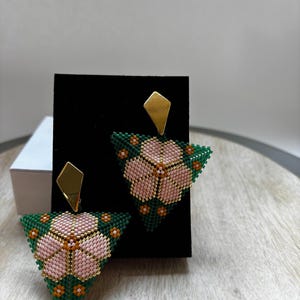 Artisan beaded earring
